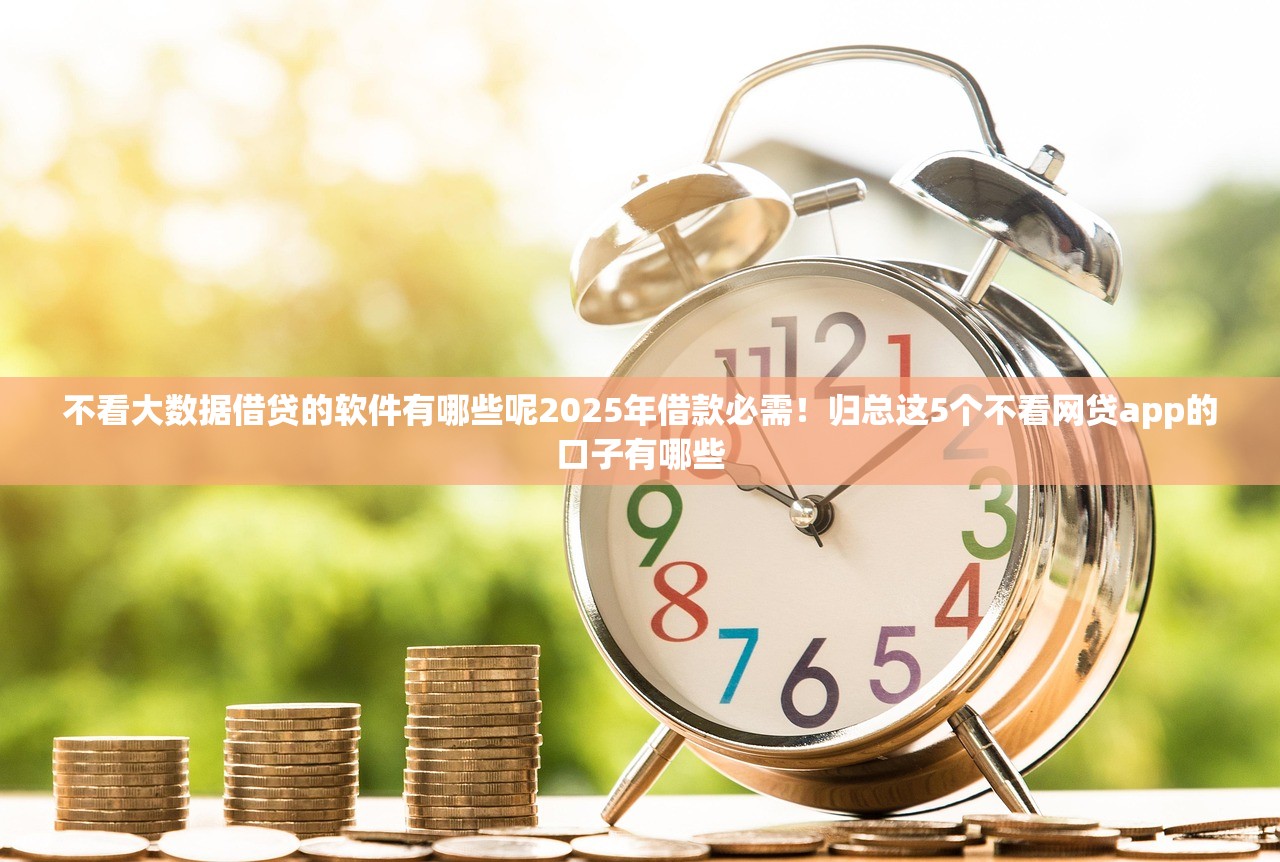 不看大数据借贷的软件有哪些呢2025年借款必需！归总这5个不看网贷app的口子有哪些