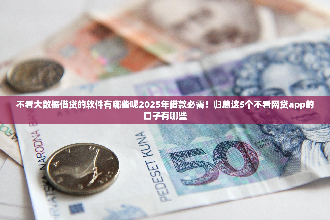 不看大数据借贷的软件有哪些呢2025年借款必需！归总这5个不看网贷app的口子有哪些