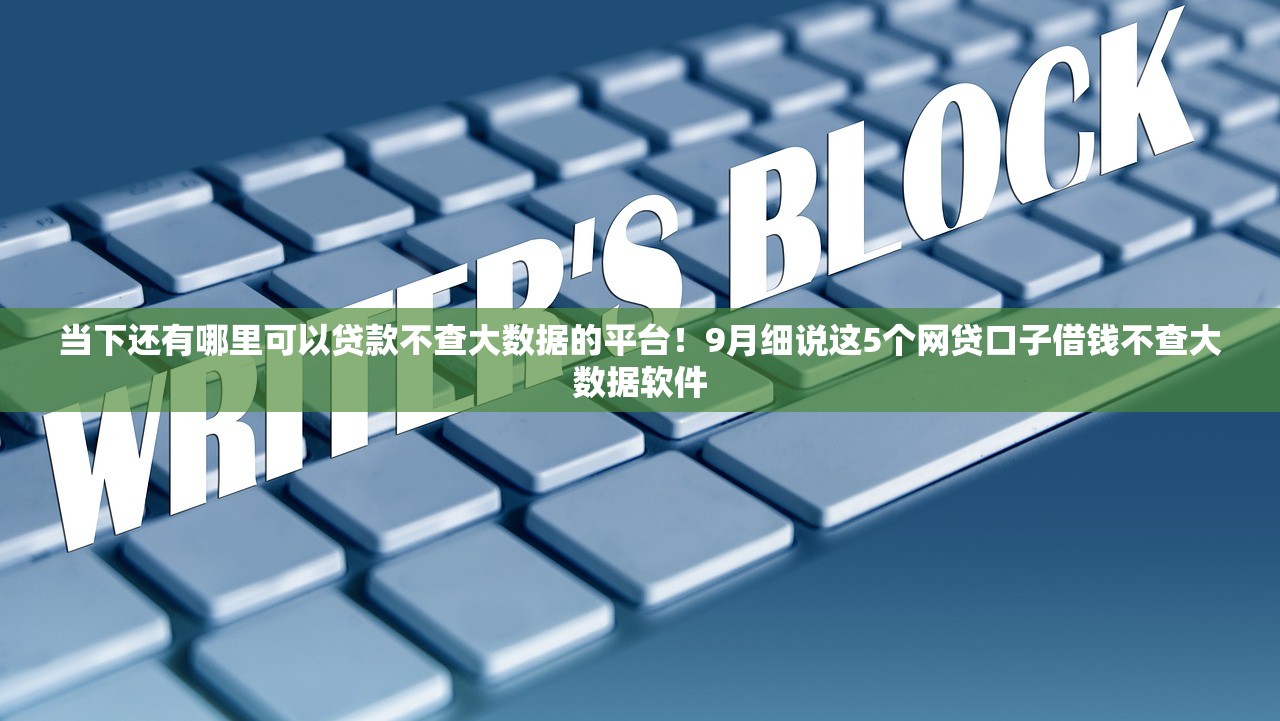 当下还有哪里可以贷款不查大数据的平台！9月细说这5个网贷口子借钱不查大数据软件