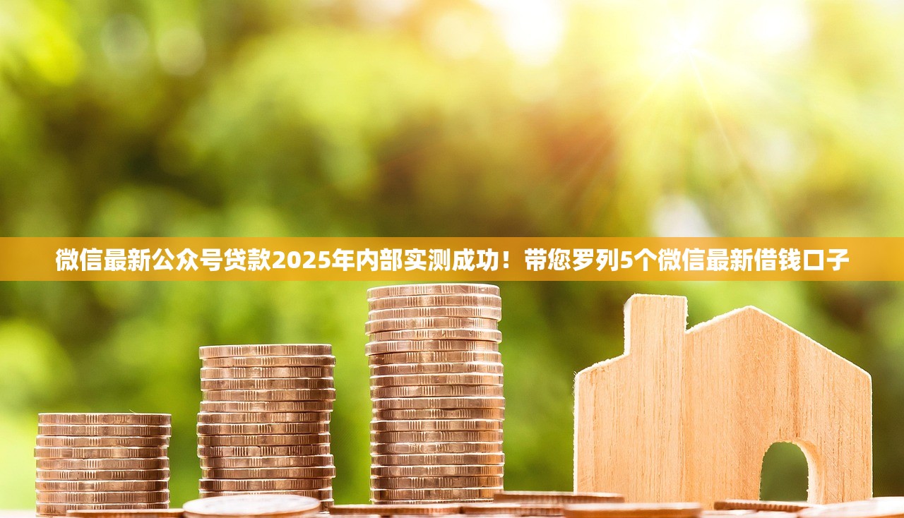 微信最新公众号贷款2025年内部实测成功！带您罗列5个微信最新借钱口子