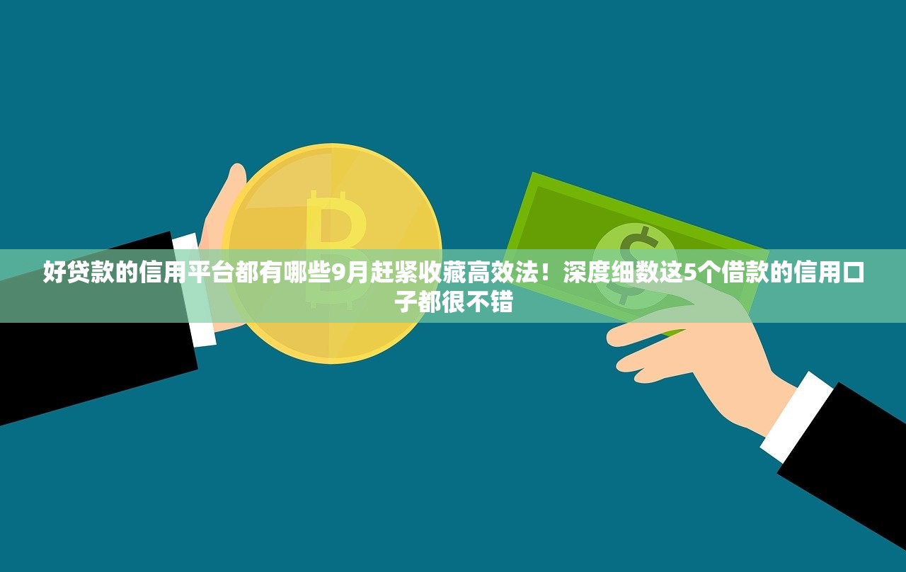好贷款的信用平台都有哪些9月赶紧收藏高效法！深度细数这5个借款的信用口子都很不错