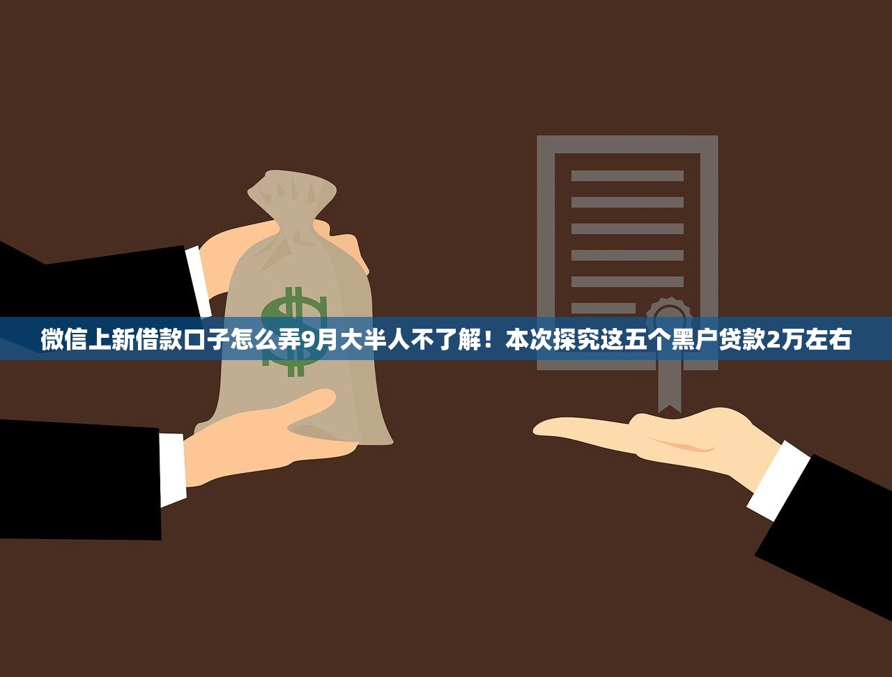 微信上新借款口子怎么弄9月大半人不了解！本次探究这五个黑户贷款2万左右